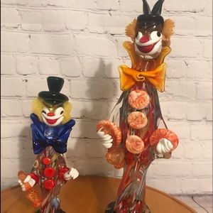 Two Murano glass clowns